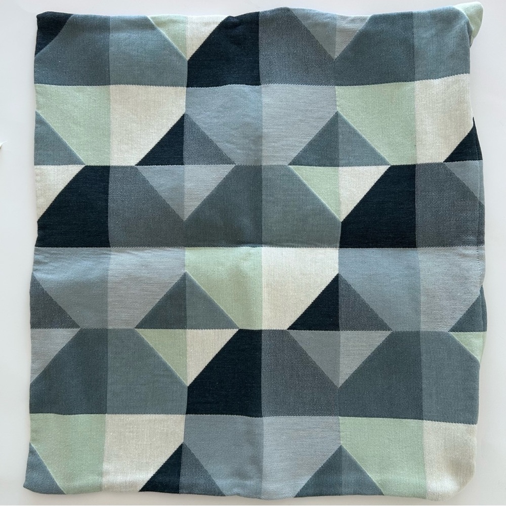 IKEA pillow case cover Geometric Blue Green 100% cotton 20 x 20 inch
